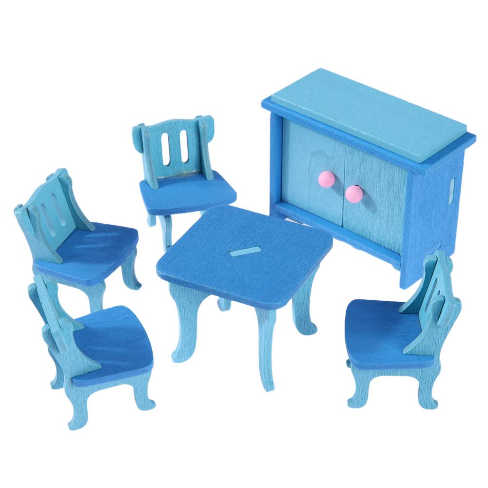 Simulation Miniature Wooden Furniture Toys Dolls Kids Baby Room Play Toy Furniture DollHouse Wood Furniture Set For Dolls: 554