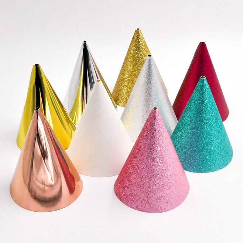 Happy Birthday Party Hats Paper Gold Sequin Birthday Cap Baby Shower Kids Adults Birthday Party Decorations Hats Supply