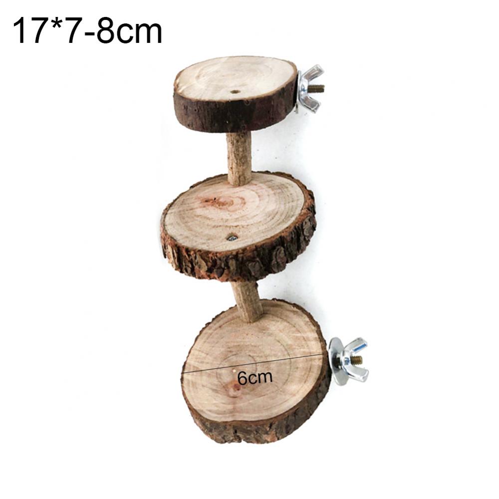 Wooden Mini Parrot Hamster Climbing Stair Ladder Pet Perches Stand Platform Toy Log Yellow Three Ladder Five Ladder Pendant