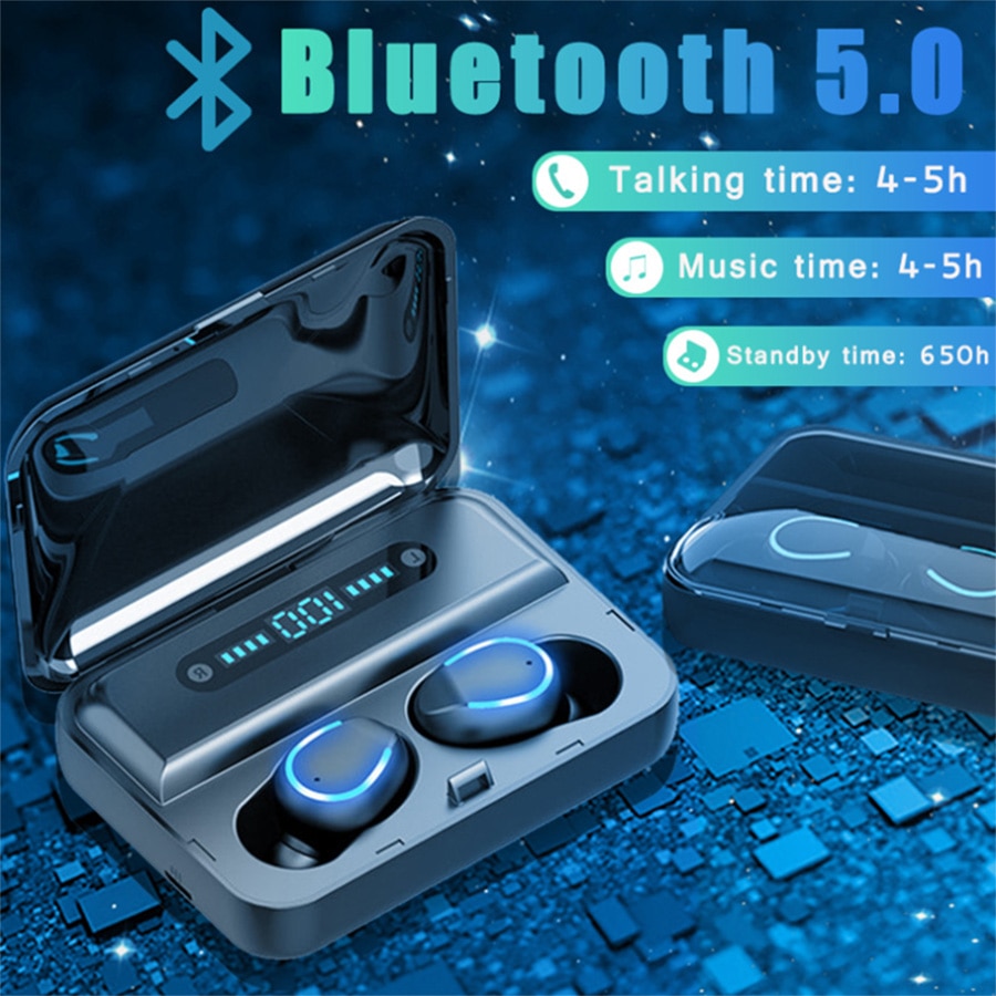 Draadloze Hoofdtelefoon IPX7 Waterdichte Touch Control 9D Tws Bluetooth 5.0 Stereo Oordopjes Sport Oordopjes Headsets Met Microfoon