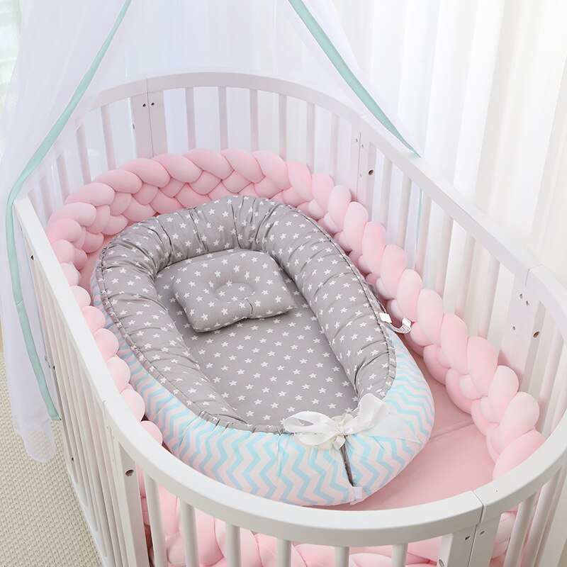 Portable Baby Crib Baby Bed Portable Newborns Bed Cot Baby Nest Cotton Children's Bed Portable Crib Folding Bed for Newborns: 5
