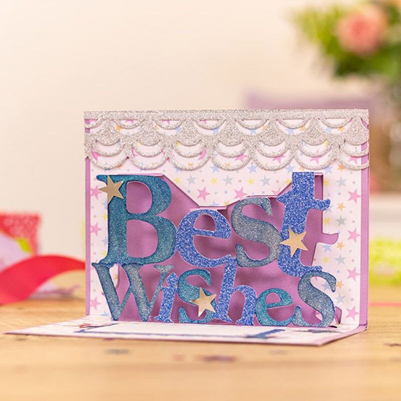 Pop-Up Woord Gelukkige Verjaardag Metalen Stansmessen Voor Scrapbooking En Kaarten Maken Craft Die Cuts