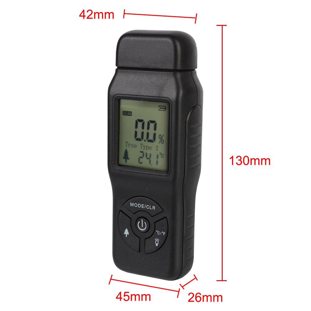 Timber Damp Detector Mini LCD Display Measuring tools Two Pins Hygrometer Wood Humidity Tester Digital Wood Moisture Meter