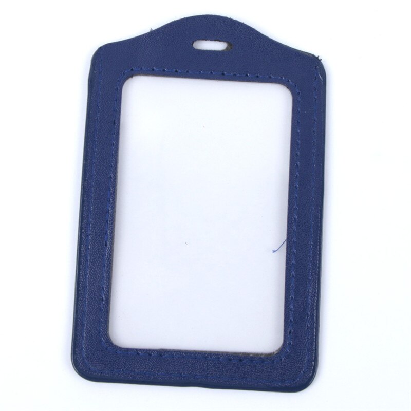 PU Leather Business Card Holder Bus Card Cover Neck Company Office Supply Name Badge Card Case Holder ID Card Bag: Blue