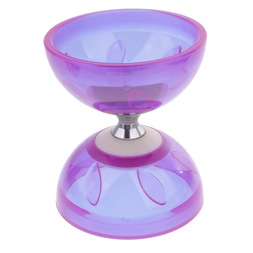 Triple Diabolo Lagers Met Stokken Touw Set Kids Fun Rubber Speelgoed: purple 13cm