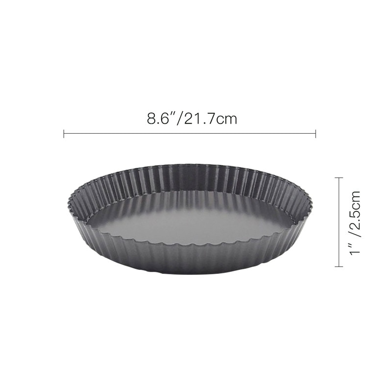 8 inch Non-Stick Tart Quiche Flan Pan Molds Pie Pizza Cake Mold Removable Loose Bottom Fluted Heavy Duty Pizza Pan Bakeware