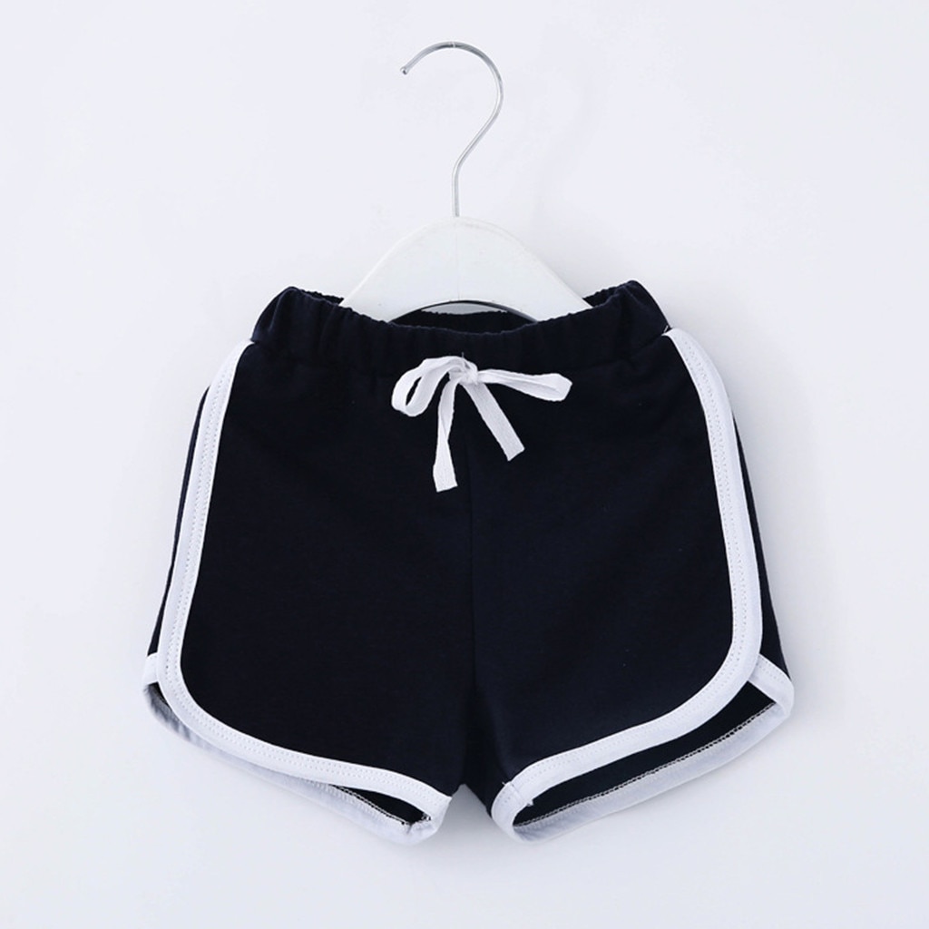 Zomer Kinderen Zwart Shorts Katoenen Shorts Kids Beach Streep Korte Voor Jongens Meisjes Korte Peuter Lace Up Slipje Sport Broek # P30