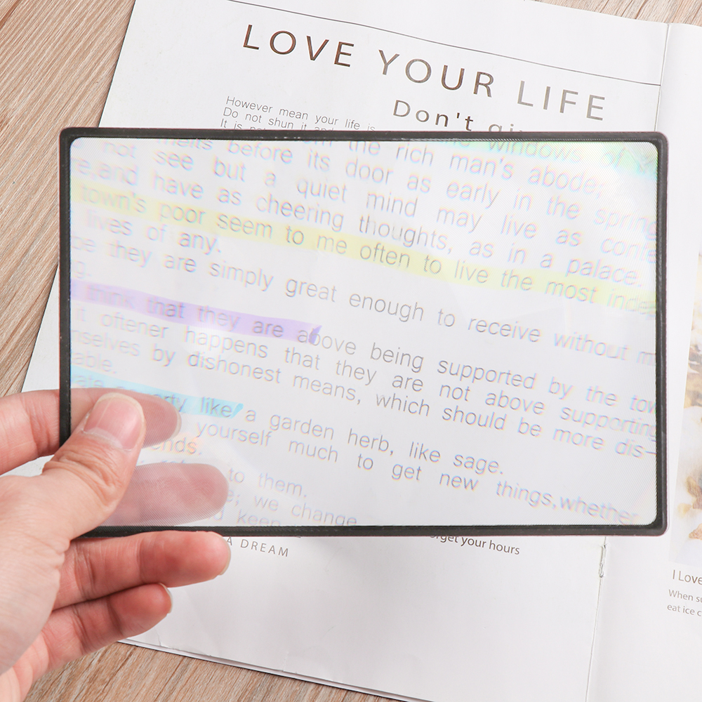 1PC PVC Transparent Magnifier Sheet Magnifying X3 Book Page Magnification 180X120mm Convenient A5 Flat Reading Glass Lens