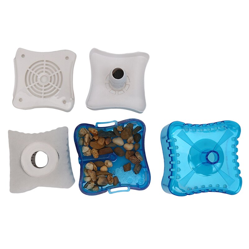 Blauwe waterfee mini aquariumfilter anti-luchtlift chloor biochemisch filter waterfee aquariumbevestiging