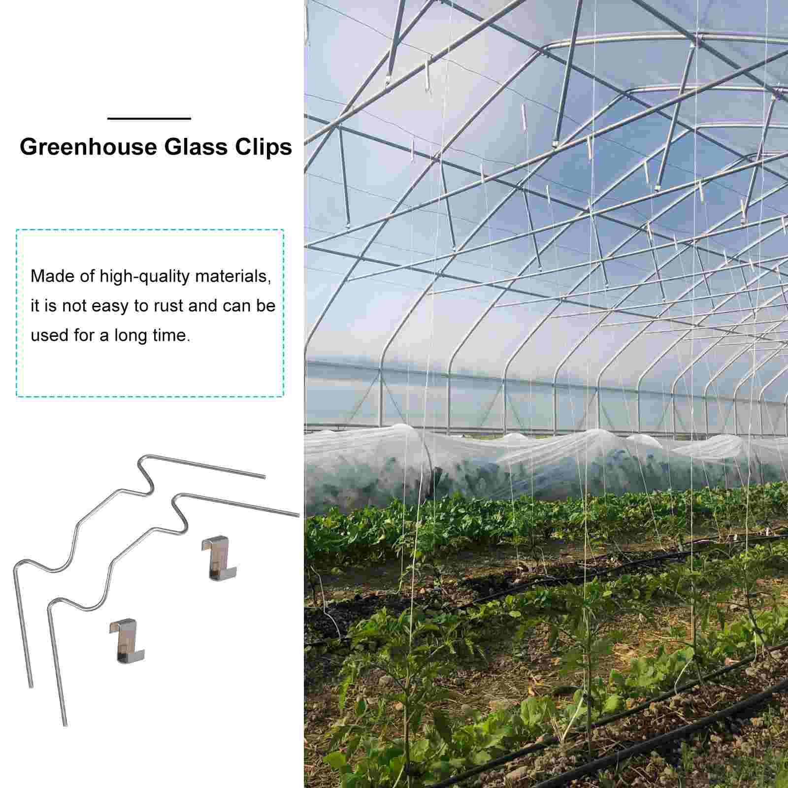 100Pcs Useful Greenhouse Glazing Clips Practical Glass Pane Fixing Clips