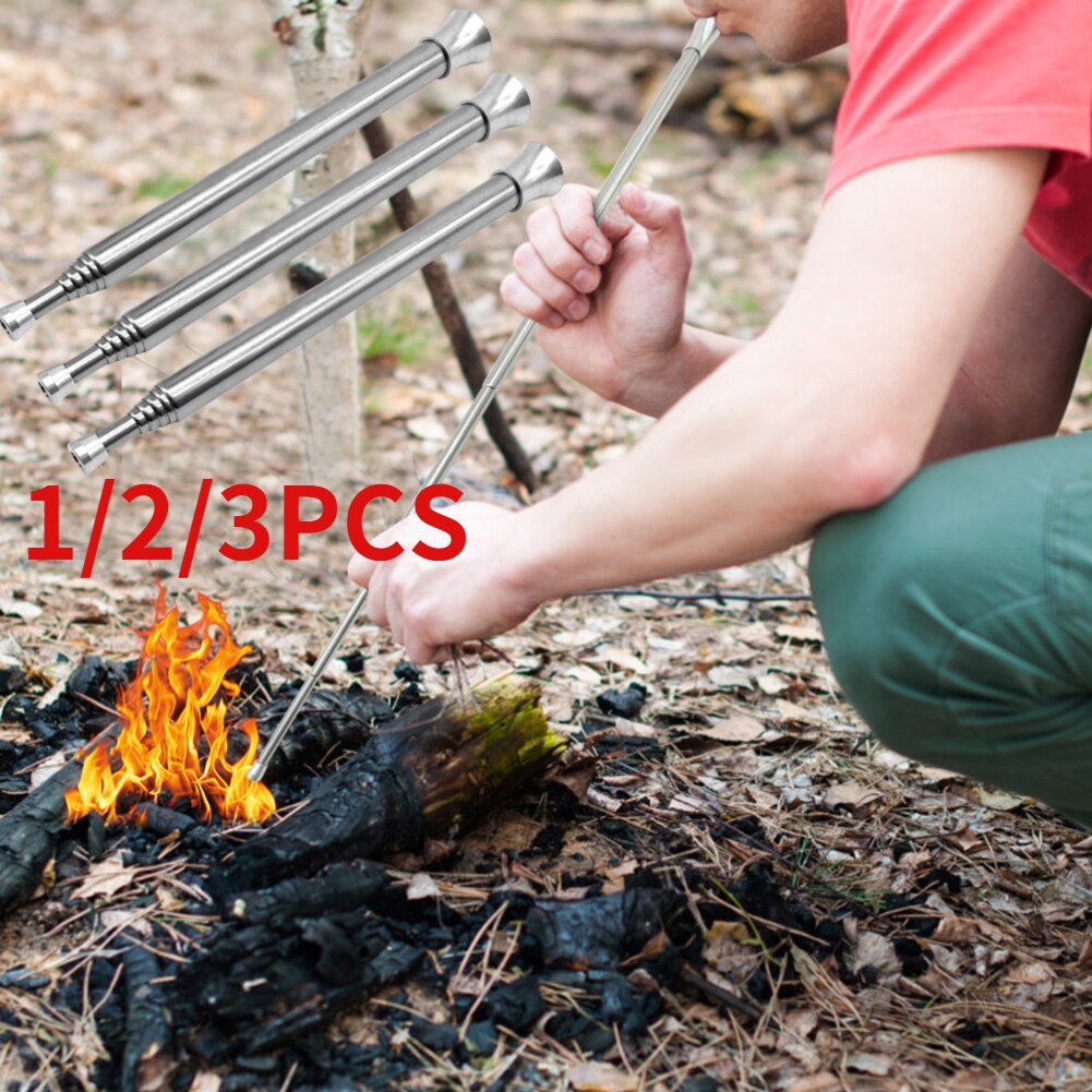 Outdoor camping Blow Fire Tube Blowpipe Collapsible High Effective Tiny Beach Garden Tool Camping Equipment Blowing Fire Stick