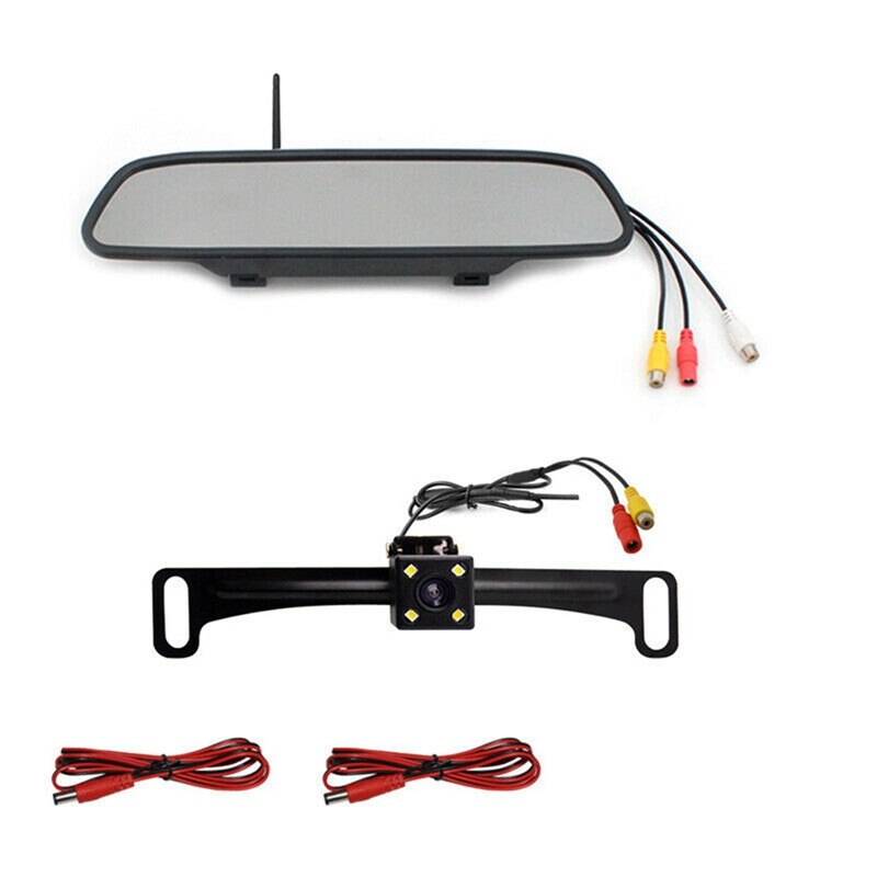 4.3 inch Hd Wifi Video Backup Camera Mirror Car Rear View Reverse Parking System: Default Title
