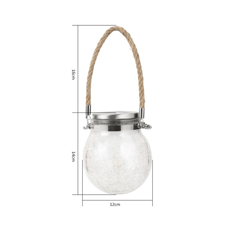 2Pcs LED Solar Lamp Ball Crack Solar Powered Outdoor Waterproof Hang Lights Villa Garden Decoration Atmosphere Sunlight Light