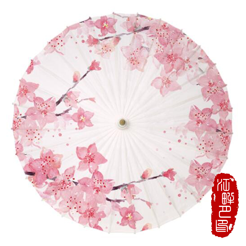 JPY Pink Color Peach Flower Oil Paper Umbrella Wed... – Grandado