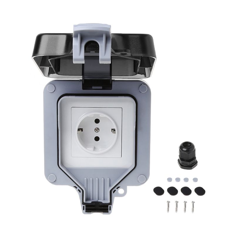 Outdoor Wall Switch Socket IP66 Weather&Dust Proof Power Outlet EU Standard