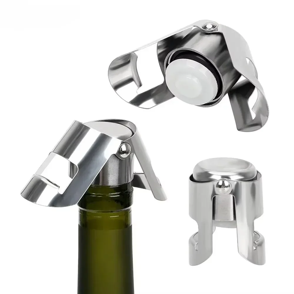 1 stück champagnerverschluss aus edelstahl, bierflaschenverschluss, sektverschluss, auslaufsicherer, wiederverwendbarer vakuumverschluss