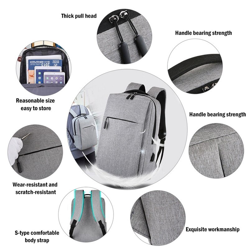 SHUJIN Laptop Usb Backpack School Bag Anti Theft Men For 16inch Backbag Travel Daypacks Male Leisure Backpack Mochila