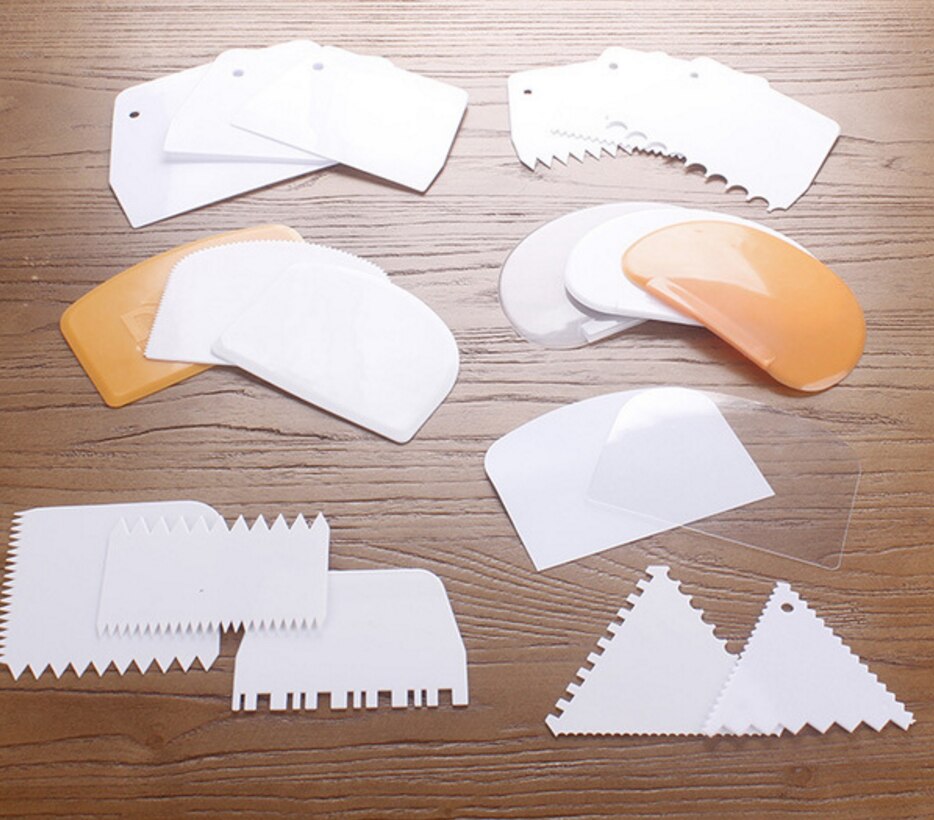 19 stijlen taart schraper taart rand decoratie gereedschap schrapers uitstekers gladder gereedschap set  h877
