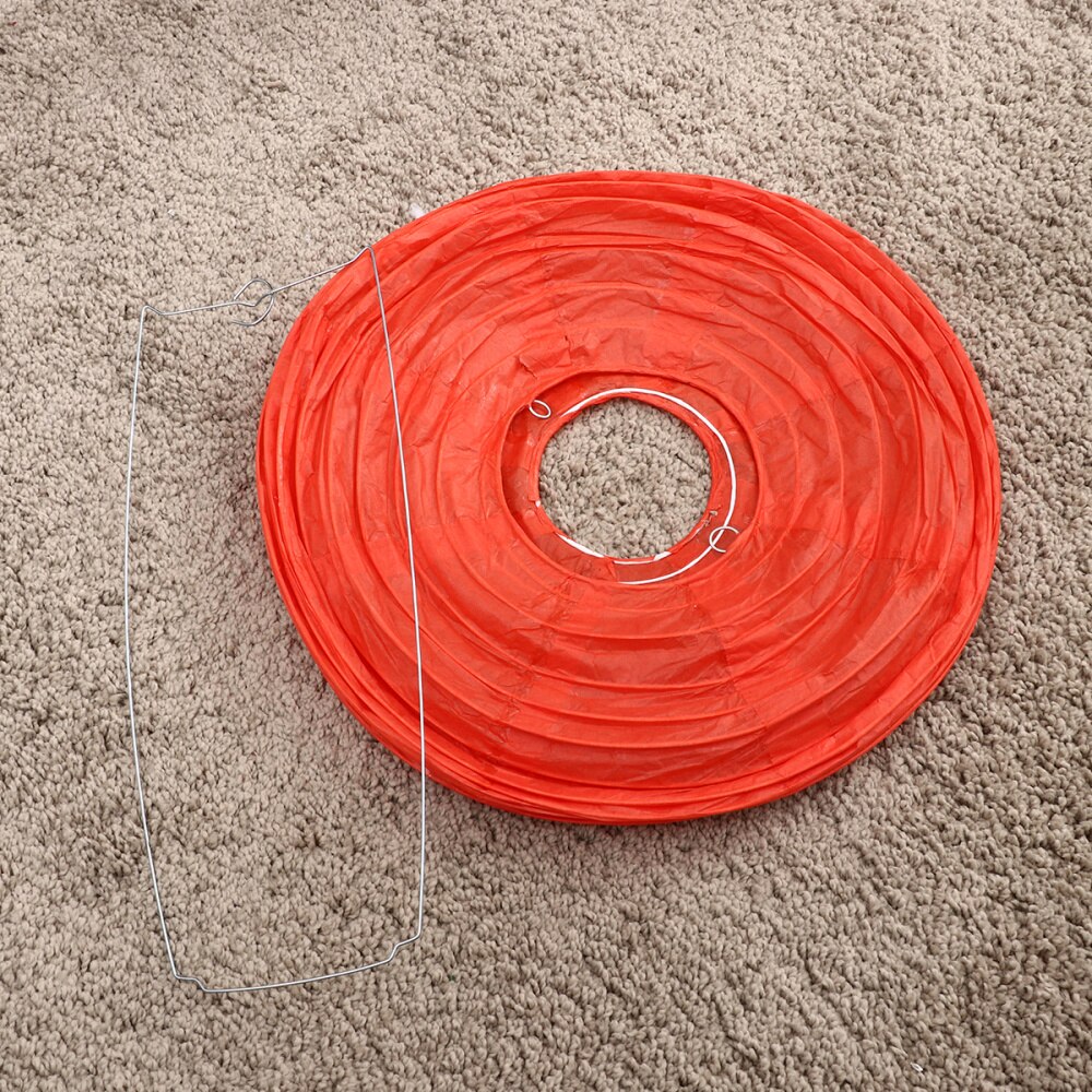 12pcs Foldable Paper Chinese Lanterns Festive Round Hanging Lantern Decor for Year Spring Festival - Golden (6 Inches + 8 In: Red