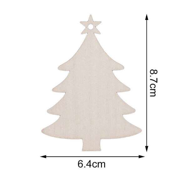 10pcs Wooden Christmas Decorations DIY Craft Toys: 4