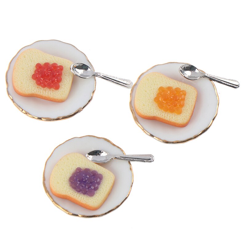 1/12 Mini Breakfast Egg Toast Coffee Cup Model Miniature Dollhouse Play Food Kitchen Restaurant Accessories Doll Toys Random