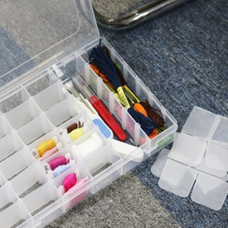 Bobinas de hilo de plástico con bobinadora y caja organizadora de bordado, juego de almacenamiento de costura artesanal, punto de cruz, 100 piezas