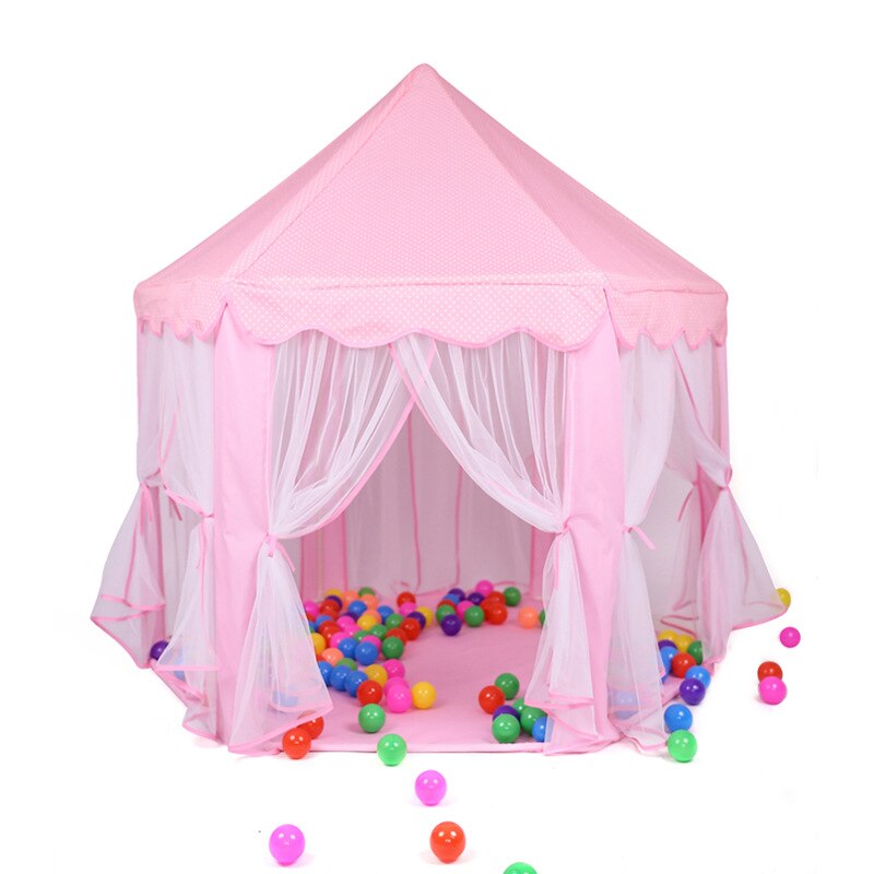 Girl Princess Castle Foldable Tents Playhouse Ball House Children Playing Sleeping Toy Tent Indoor Outdoor Portable Tent Y40: Pink