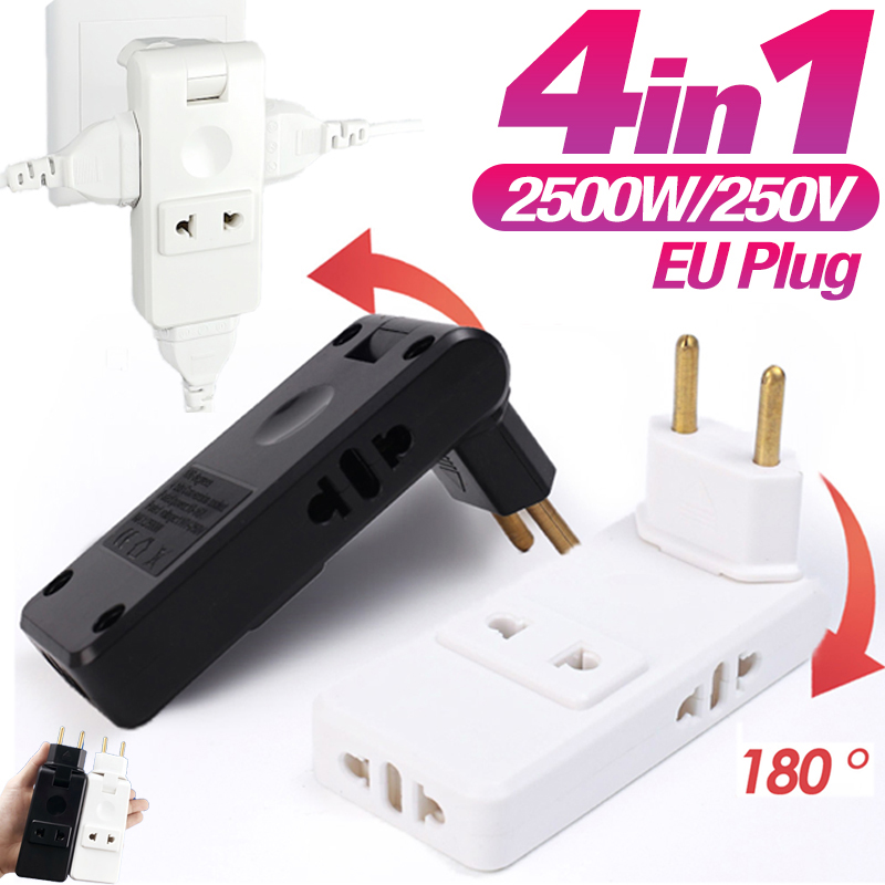 4-in-1 stopcontactverlenging Eu stopcontact 180 graden stekkeradapter Canada Europa Reisadapter Draagbare stroomconverter