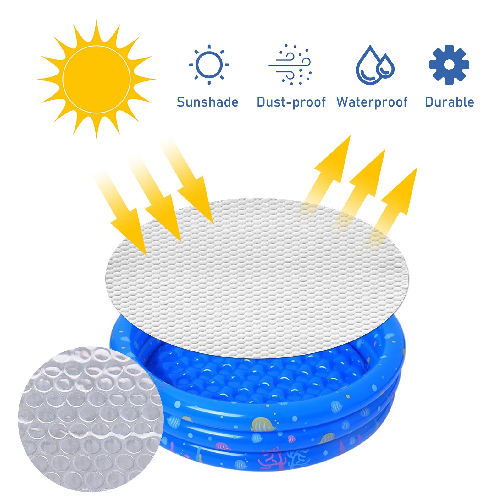 6 FT Round Pool Cover Outdoor Swimming Pool Cover Pool Dust Cover Tub Cover Pool Blanket Covers