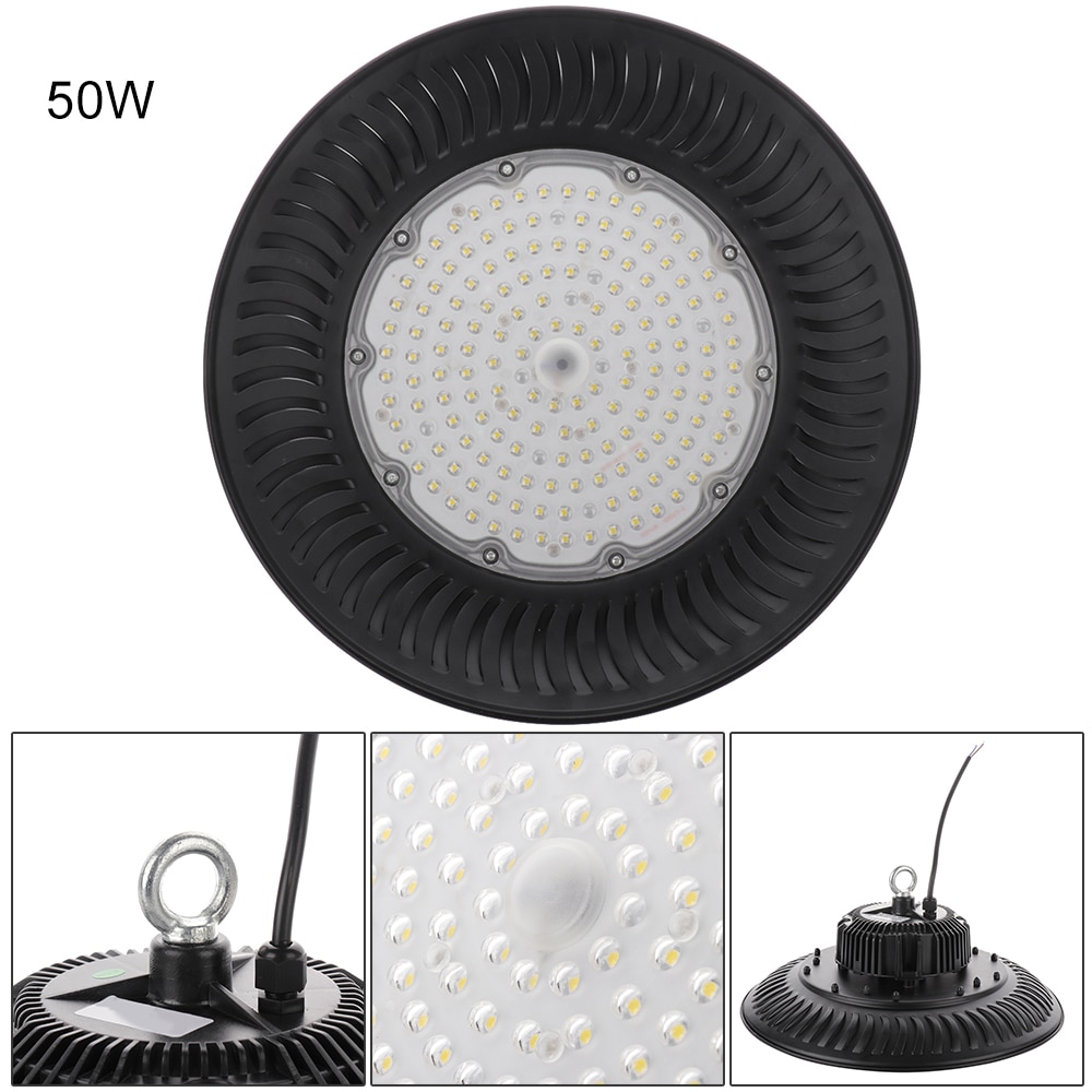 50W-200W UFO LED High Bay Light Fixture 14000lm 6500K Garage Light Industrial Commercial Bay Lighting for Warehouse Workshop
