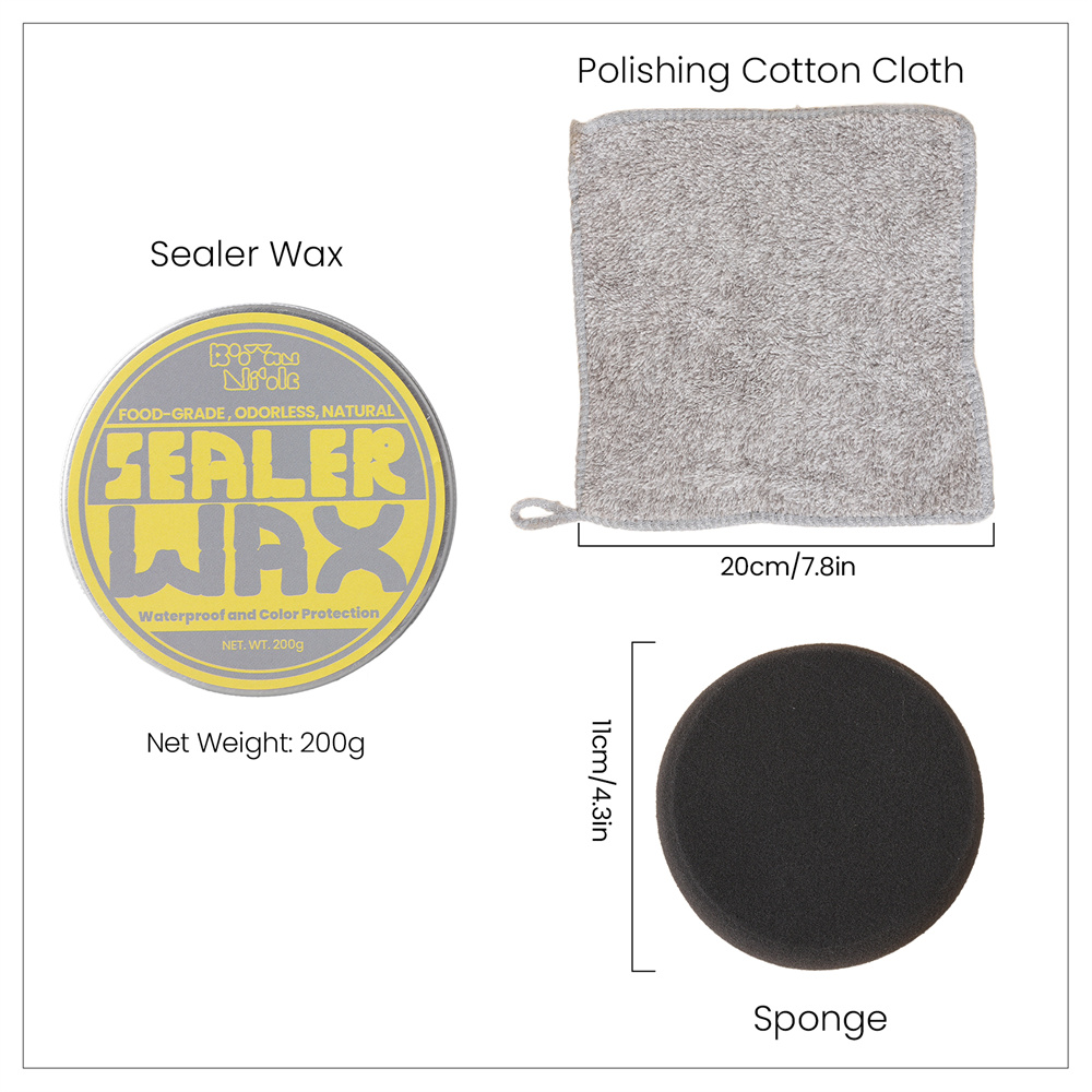 Boowan Nicole Jesmonite Sealer Wax Sets Elevate Color Natural Food Grade Sealer Wax for Concrete Gypsum Plaster: Light Grey