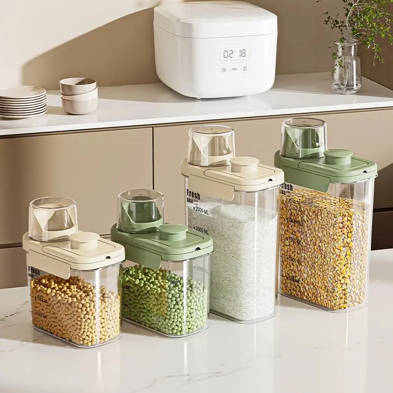 Airtight Food Storage Containers Plastic Cereal Dispenser Grain Storage Tank Kitchen Storage Tank Moisture-Proof Mold Proof