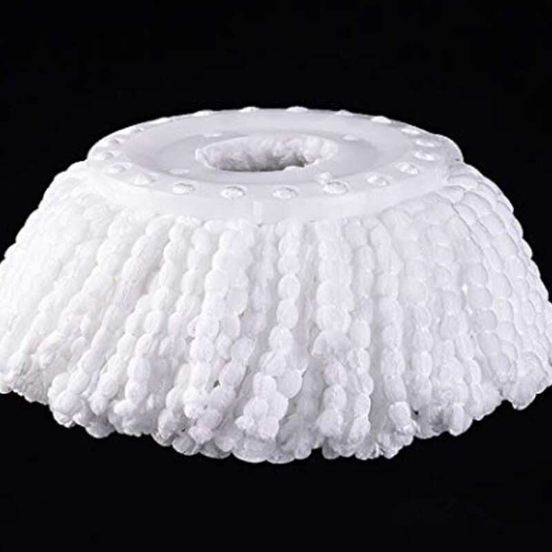3 Replacement Mop Micro-Head Refill for 360° Spin ic Mop-Microfiber Replacement Mop Head-Round Shape Standard Size (White-3 P