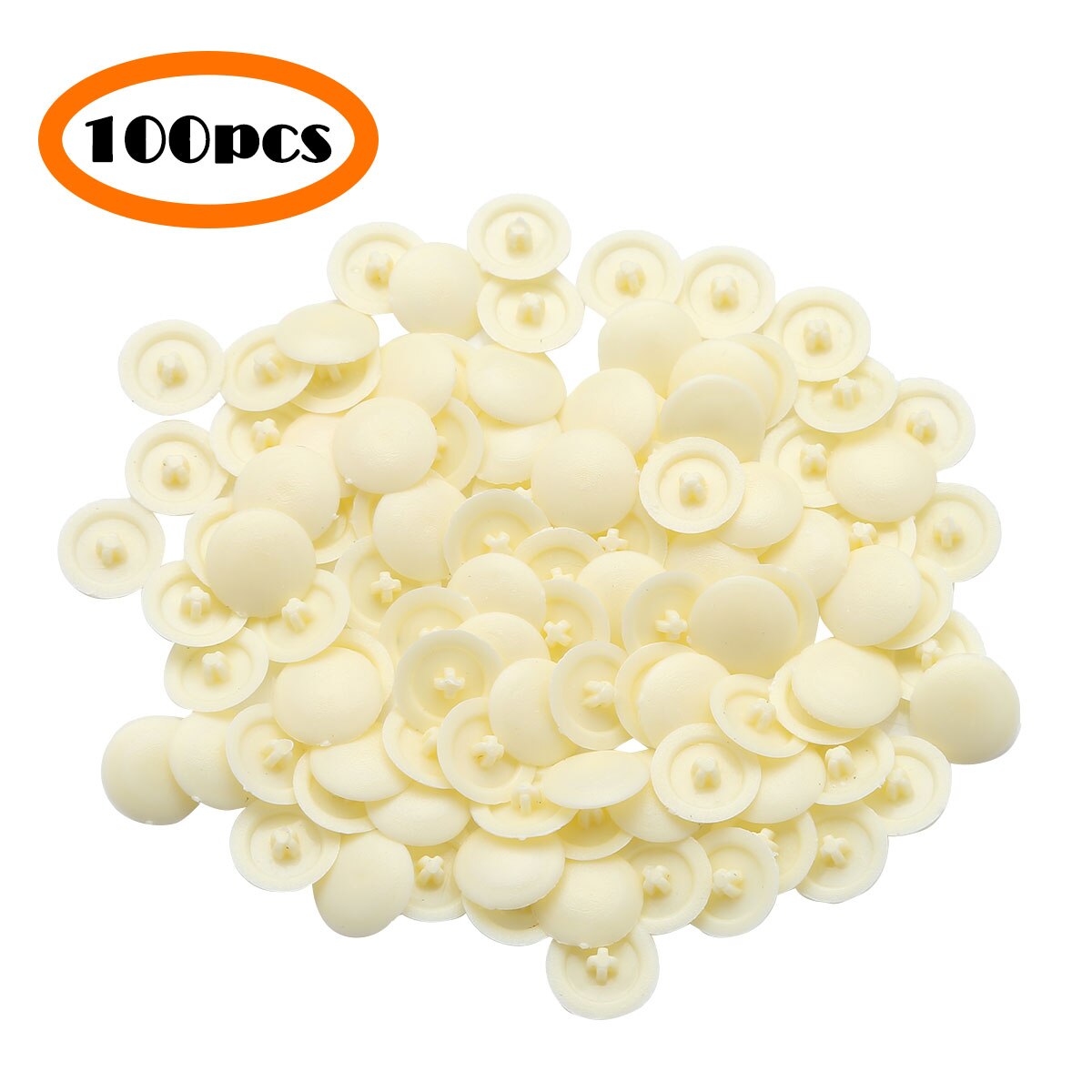 100 Kitchen Cabinet Screw Protect Caps Self-Tapping Plastic Screw Hole Covers for Flat Phillips Screws US Stock Furniture Parts: Beige