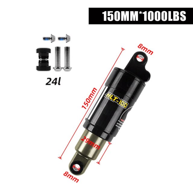 Bicycle Hydraulic Spring Shock Absorber Electric Vehicle Snowmobile Mountain Absorber: 150mm