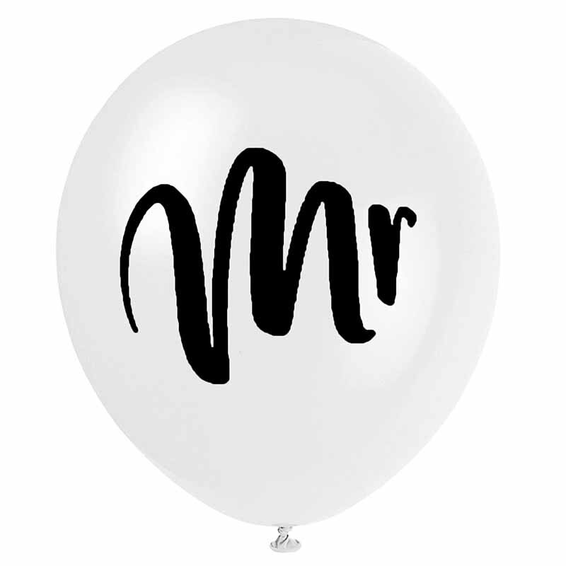 Mr & mrs sign confetti balloon wedding engagement sweetheart table top centerpiece bridal shower decoration place card: 5 stk mr ballon