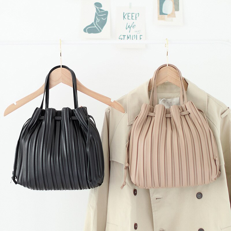 Doudou, koreanische, vielseitige retro-handtasche mit falten, schlichte, lässige schultertasche aus weichem leder, ausländischer stil, zaumzeugtasche