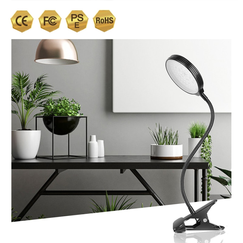 5 Modes Plant Growth Lights Lamp Bulb 360-degree Rotary 3-lamps Clip Holder UK Full Spectrum LED Grow Light Flower Plant Lamp