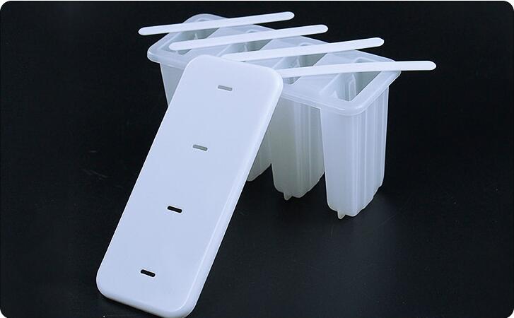 1 Set 4 Cells Popsicles Mold Plastic Frozen Ice Cream Mold Popsicle Maker Lolly Mould Tray Pan Maker Tool Summer DYI Supplies