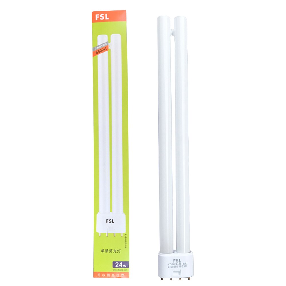 PL-L 2G11 Tubo fluorescente 18W 24W 36W 40W Lámpara de ahorro de energía CFL 4 pines Bombilla de ahorro de energía de doble tubo Tubos H Blanco Amarillo