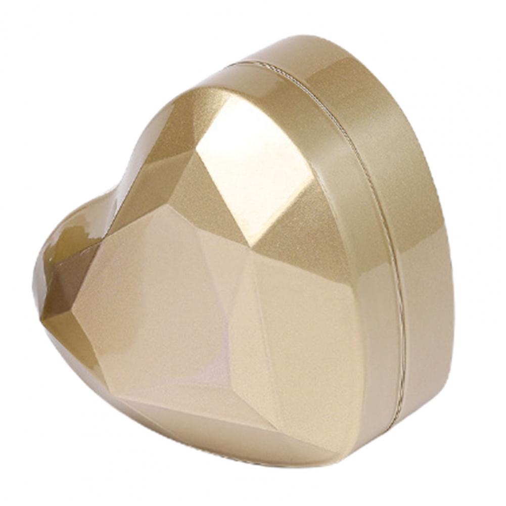 Ringbox in Herzform mit LED-Licht, Taschenformat, tragbarer Ring-Schmucketui für Vorschläge, Verlobung, Hochzeit, Verpackung, Showboxen: Black