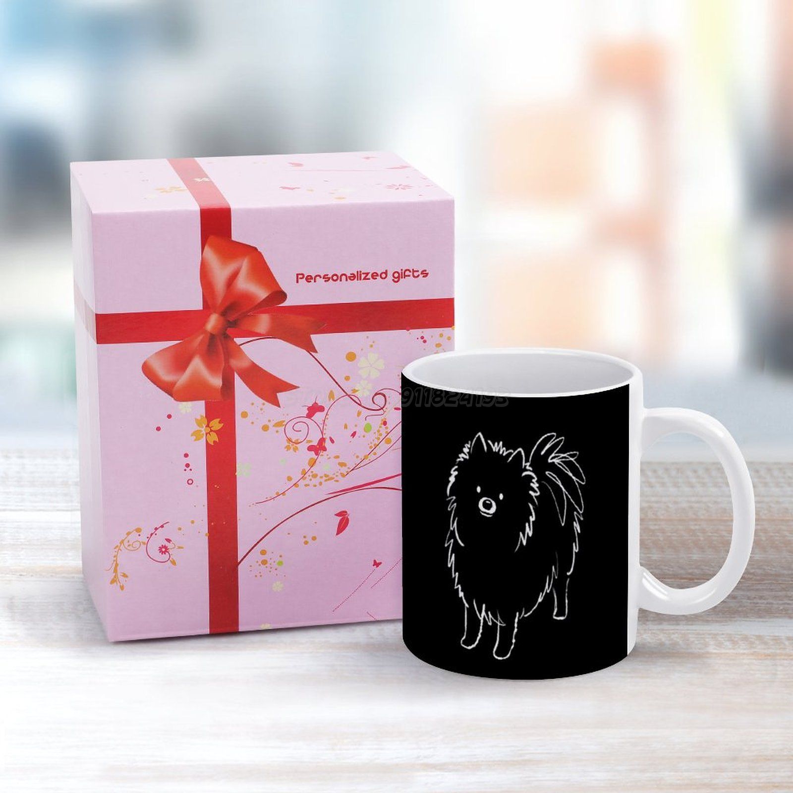 Zwart Pommeren Witte Mok Goede Print Mok 11 Oz Koffie Cup Pomeranian Pom Zwart Pommeren Pomeranians Poms Leuke een