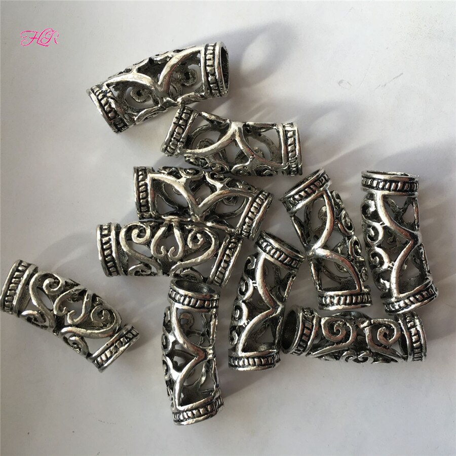 50Pcs Dreadlock Beads Adjustable Hair Braid Cuff Clip 7mm Hole Braiding Hair Micro Ring Beads Silver Ombre Hair Beads Link