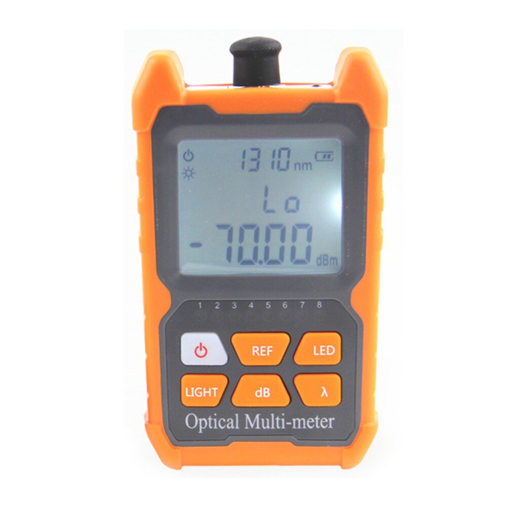 Portable Mini Fiber Optical Power Meter 8 Wavelengths with LED Light Network Cable Tester FTTH Fiber Optic Cable Tester