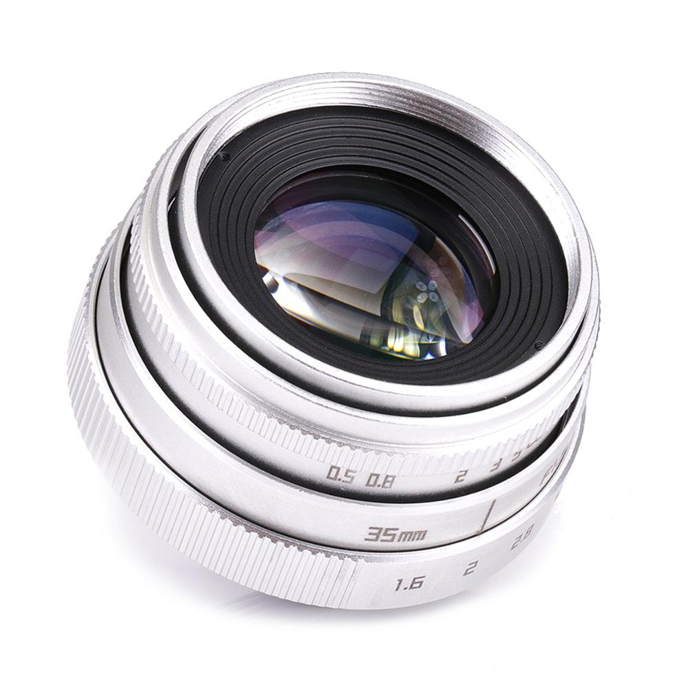 Zilver Mini 35 Mm F/1.6 APS-C Cctv Lens + Adapter Ring + 2 Macro Ring Voor Fujifilm X mount Mirroless Camera XT10/XT20/XT30/X100F