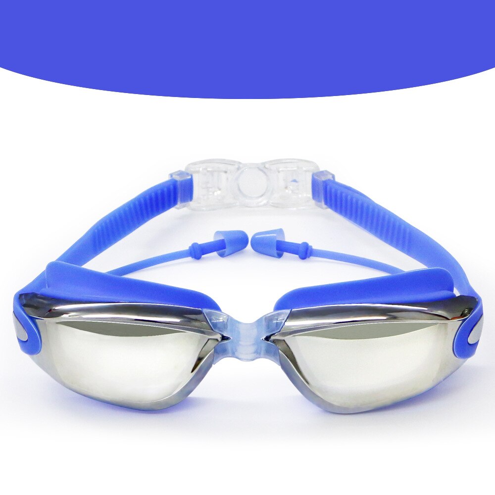 Lunettes de natation pour adultes et enfants, grande monture galvanisée, étanche, Anti-buée, HD