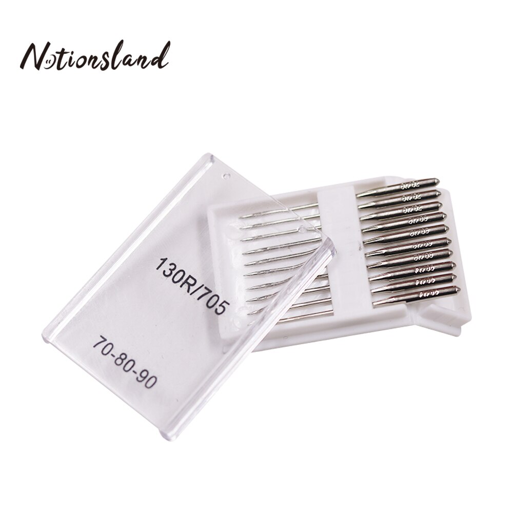 Agujas plateadas para máquina de coser, punta esférica, 70/10, 80/12, 90/14, para Jeans y hogar en General, de acero inoxidable, 10/20 piezas: Gris claro