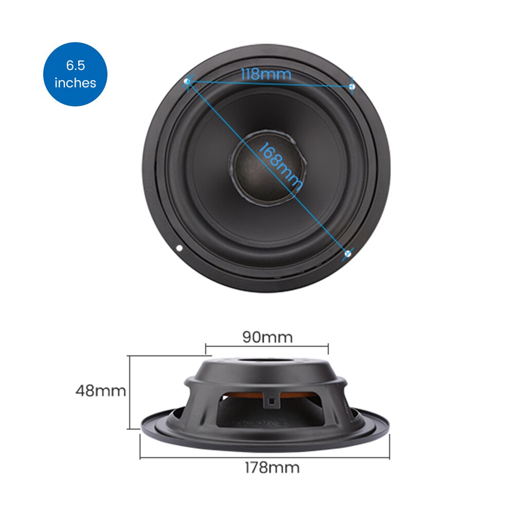 AIYIMA-radiador pasivo de altavoz de graves, membrana de vibración, pieza de reparación de altavoz, 3, 4, 6,5, 8 pulgadas, 2 uds.: 6.5 Inch