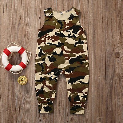 Multitrust Kleinkind Infant Baby Junge Mädchen Camouflage Romper Neugeborenen Baby Kleidung Ärmellose Sunsuit Outfits Overall 0-18 mt