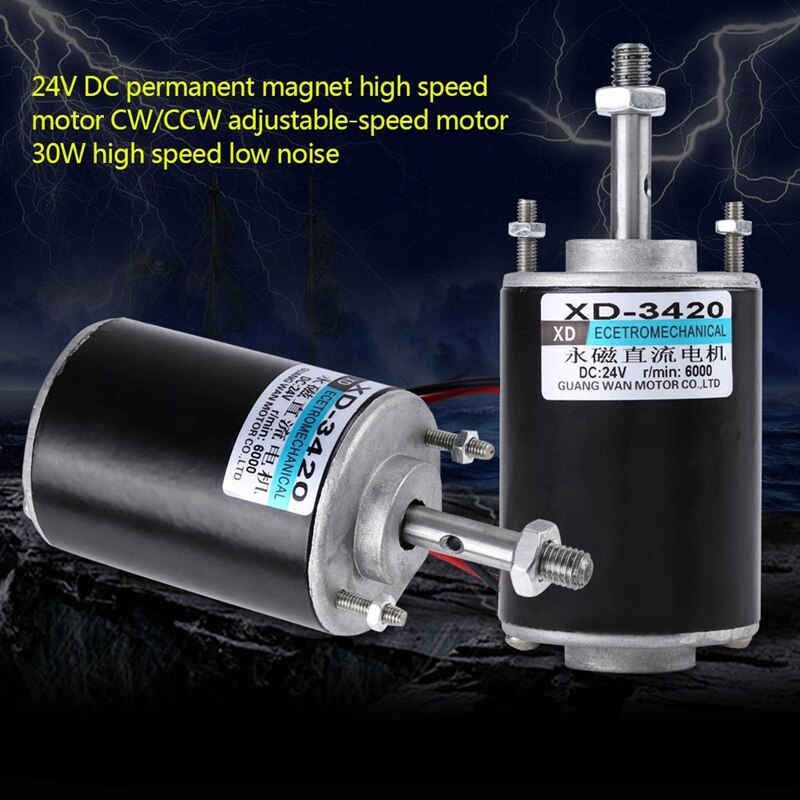 Xd-3420 30W High Speed Cw/Ccw Permanente Netto Dc Motor Voor Diy Generator(Dc 24V 6000rpm)